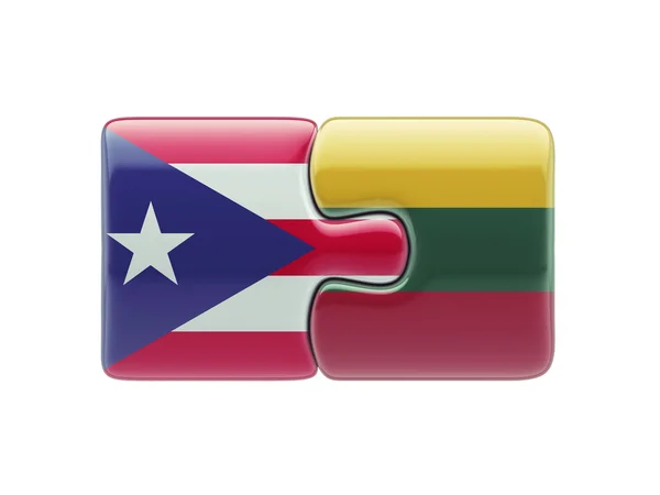 Lithuania Puerto Rico  Puzzle Concept — Stock Photo, Image