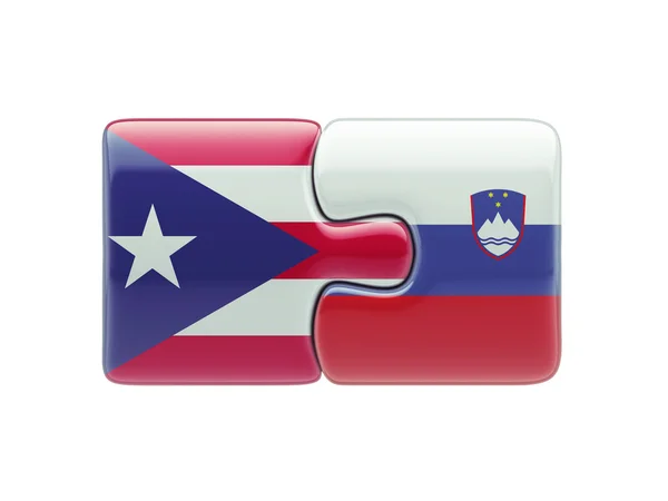 Slovenya Porto Riko bulmaca kavramı — Stok fotoğraf