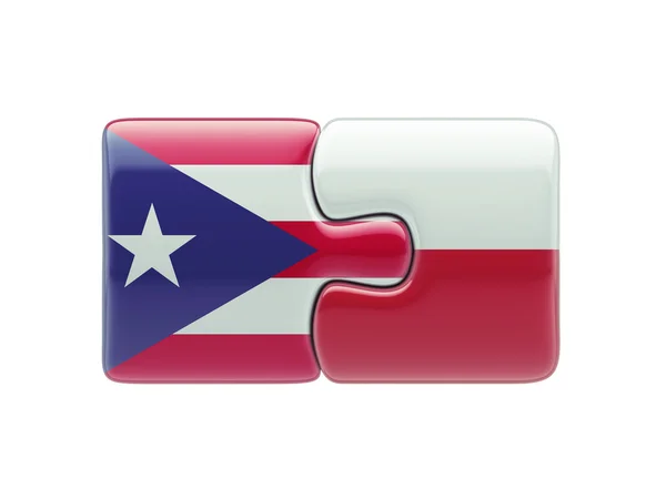 Poland Puerto Rico  Puzzle Concept — Stock Photo, Image