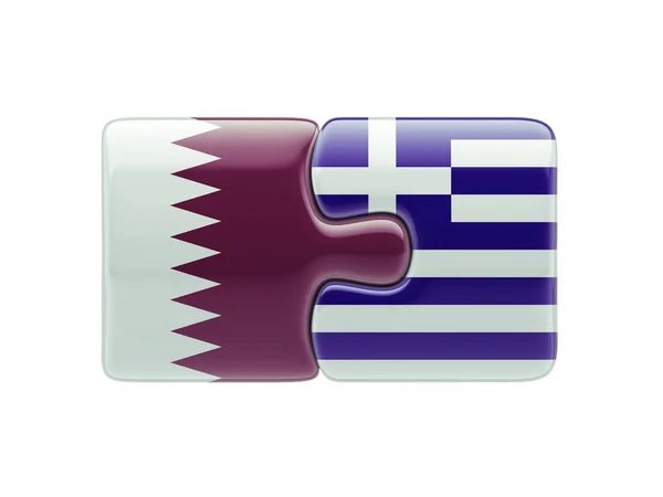 Qatar Griechenland Puzzle-Konzept — Stockfoto