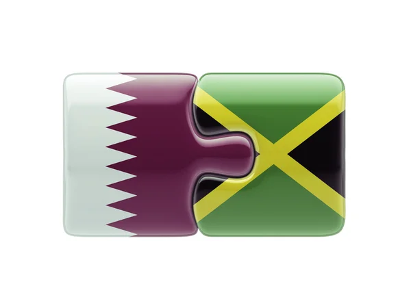 Qatar Jamaica pussel koncept — Stockfoto