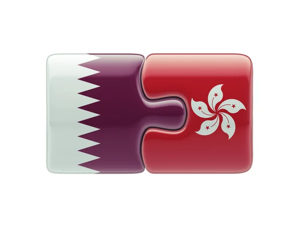 Qatar Hong Kong Puzzle-Konzept — Stockfoto