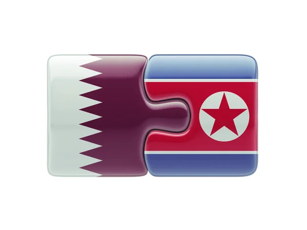 Qatar Nordkorea Puzzle-Konzept — Stockfoto