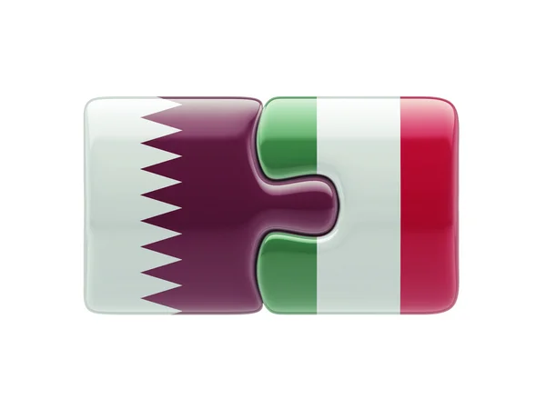 Qatar Italia Puzzle Concept — Foto Stock