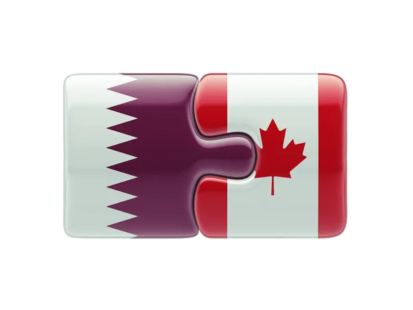 Qatar Kanada Puzzle-Konzept — Stockfoto