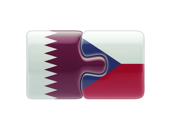 Qatar Czech Republic  Puzzle Concept — Stock Photo, Image