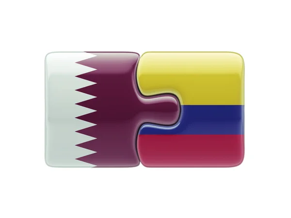 Qatar Colombia  Puzzle Concept — Stock Photo, Image