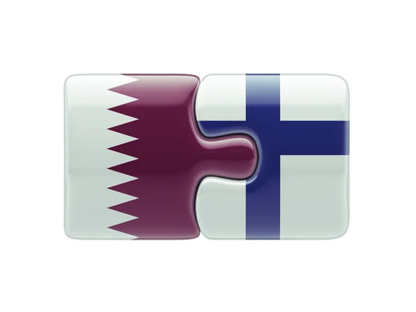 Qatar Finland  Puzzle Concept — Stock Photo, Image