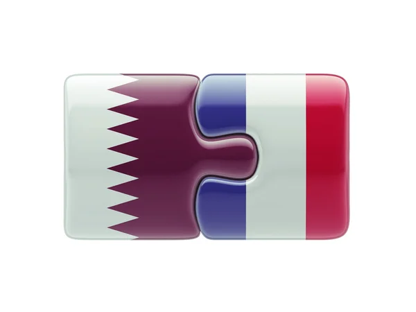 Qatar Francia Puzzle Concepto — Foto de Stock