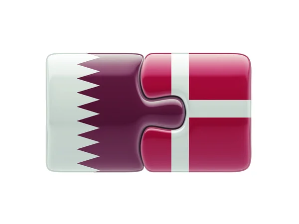 Qatar Denmark  Puzzle Concept — Stock Photo, Image