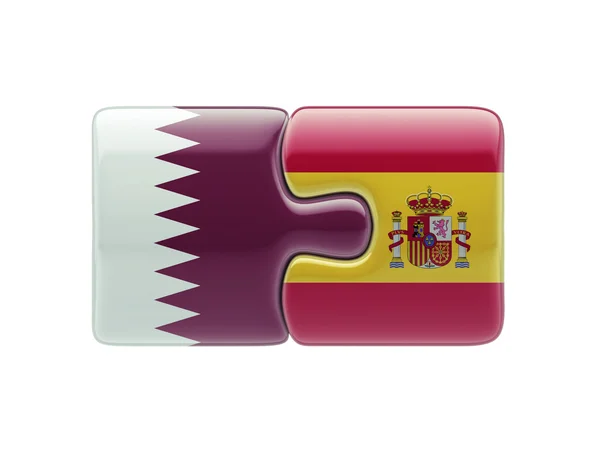 Qatar Spanien pussel koncept — Stockfoto