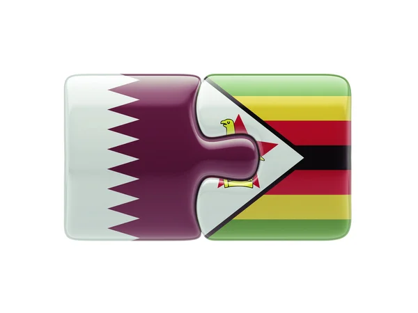 Qatar Zimbabwe Puzzle-Konzept — Stockfoto