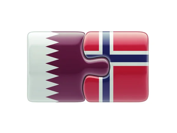 Qatar Noruega Puzzle Concepto — Foto de Stock