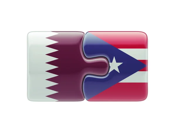 Qatar Puerto Rico  Puzzle Concept — Stock Photo, Image