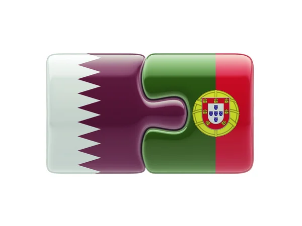 Πορτογαλία Κατάρ παζλ έννοια — Φωτογραφία Αρχείου