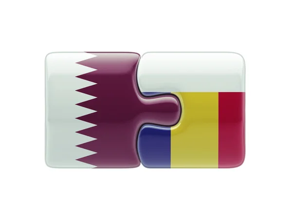 Concetto di Puzzle del Qatar Romania — Foto Stock