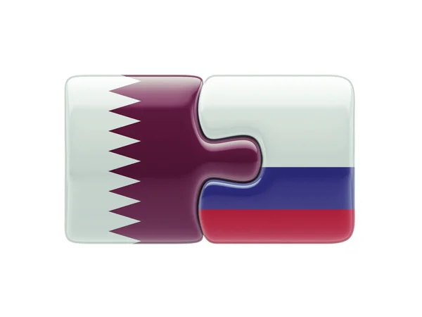 Russia Qatar Concetto Puzzle — Foto Stock