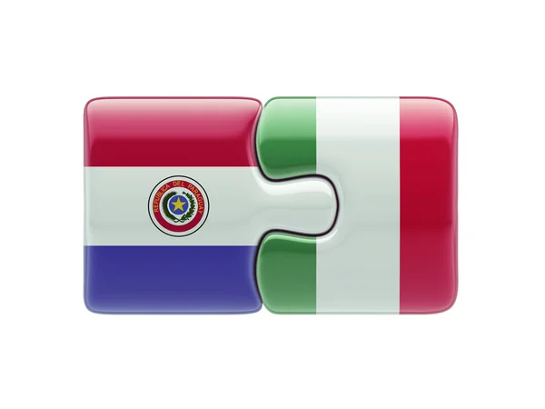 Paraguay Italia Puzzle Concepto —  Fotos de Stock