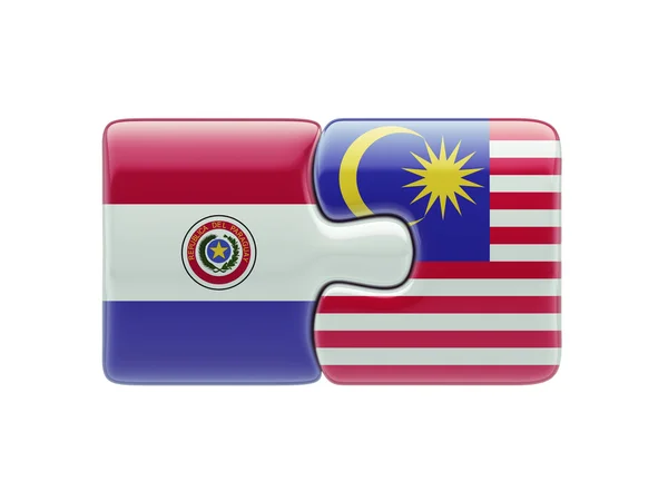 Paraguay Malaysia Puzzle-Konzept — Stockfoto