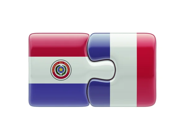 Paraguay Frankreich Puzzle-Konzept — Stockfoto