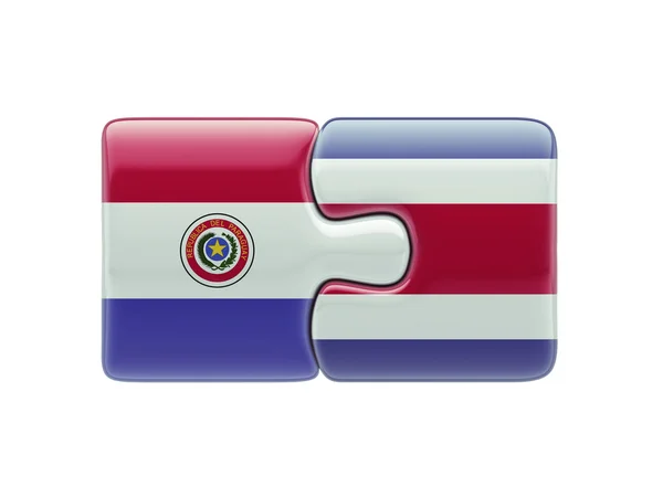 Paraguai Costa Rica Puzzle Concept — Fotografia de Stock