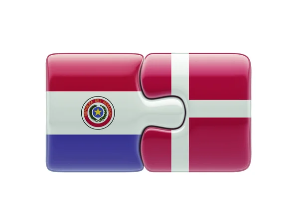 Paraguay Dänemark Puzzle-Konzept — Stockfoto