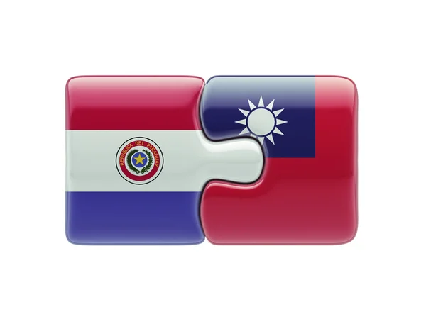 Paraguay Taiwan pussel koncept — Stockfoto