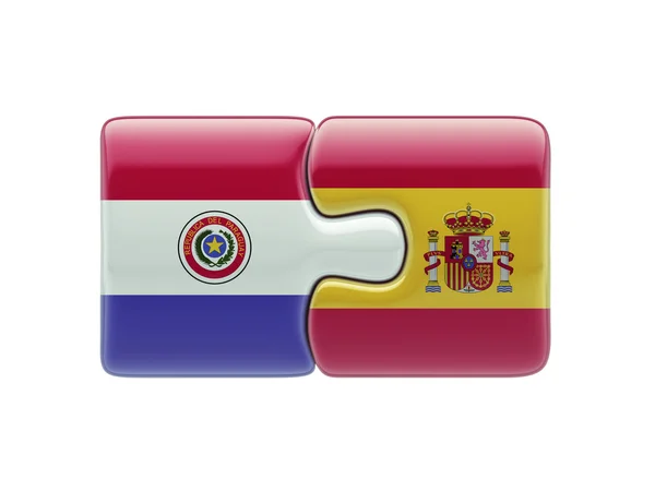 Paraguai Espanha Puzzle Concept — Fotografia de Stock