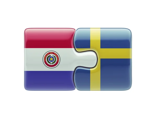 Paraguay Sweden  Puzzle Concept — Stock Photo, Image