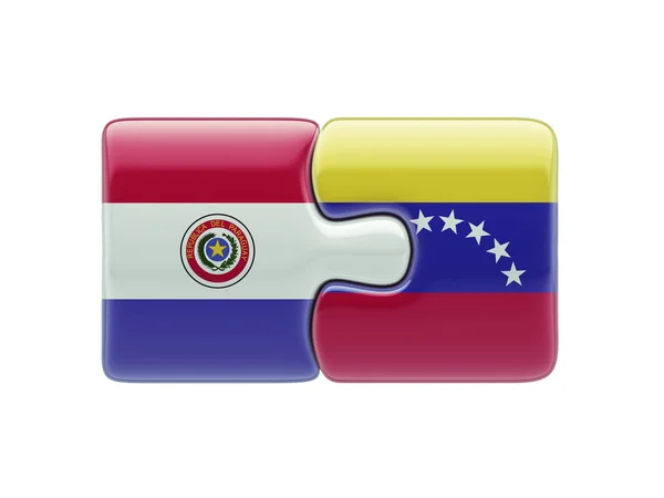 Paraguay Venezuela Puzzle Concept — Photo