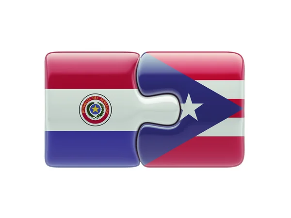 Paraguay Puerto Rico Puzzle Concepto — Foto de Stock