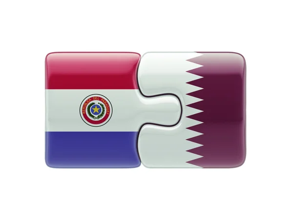 Concetto di Puzzle del Qatar Paraguay — Foto Stock