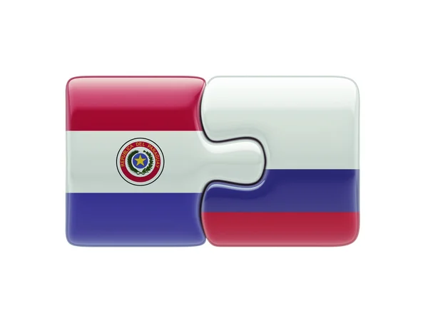 Russia Paraguay  Puzzle Concept — Stock Photo, Image