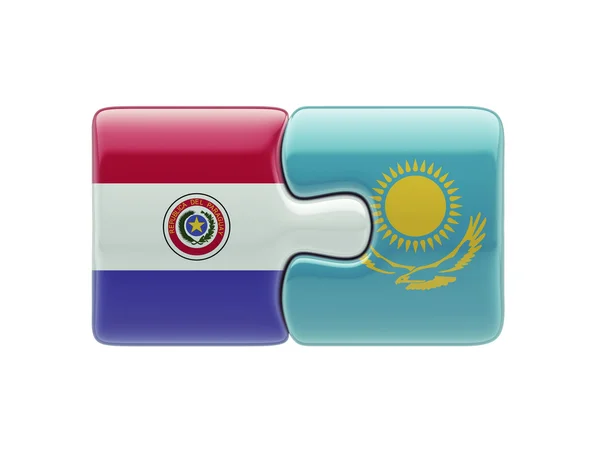 Kazakhstan Paraguay  Puzzle Concept — Stock Photo, Image