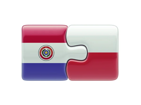 Polen und Paraguay Puzzle-Konzept — Stockfoto