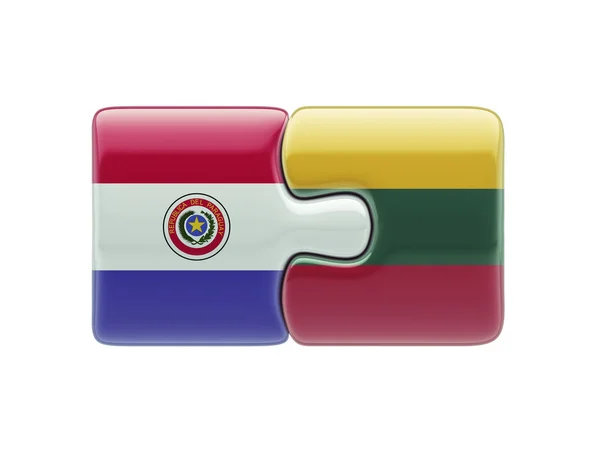 Lituania Paraguay Puzzle Concepto — Foto de Stock