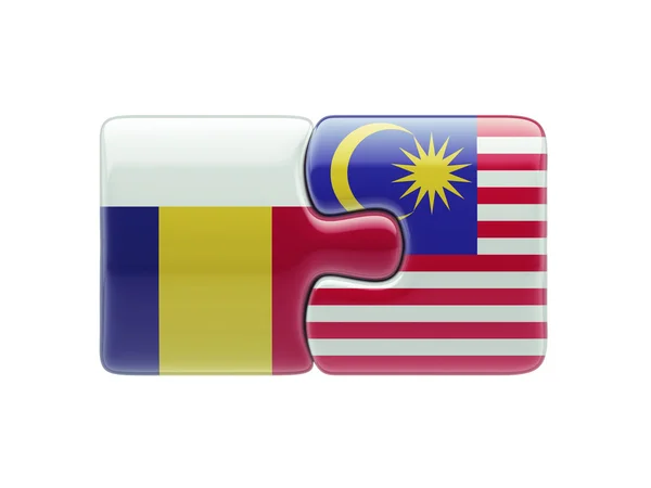 Romania Malesia Puzzle Concept — Foto Stock