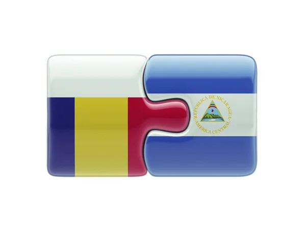 Romania Nicaragua  Puzzle Concept — Stock Photo, Image