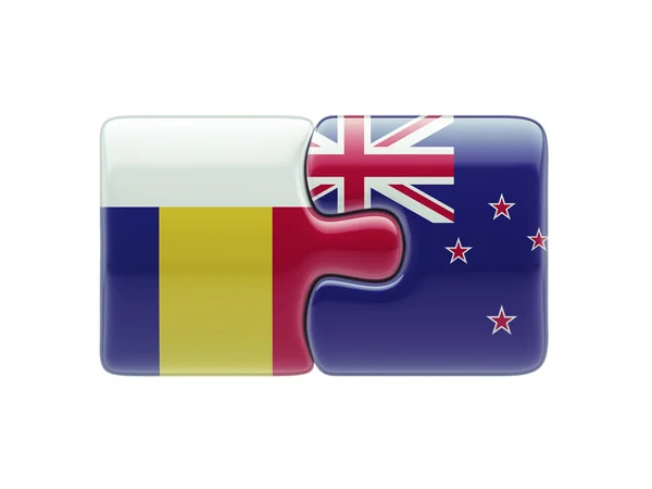 Románia Új-Zéland nehézség koncepció — Stock Fotó