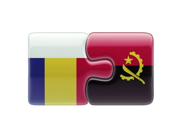 Concetto di Puzzle di Romania Angola — Foto Stock