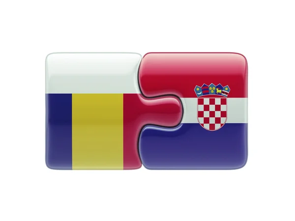 Koncepcja logiczne Chorwacja Rumunia — Zdjęcie stockowe