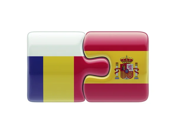ルーマニア スペイン パズル コンセプト — ストック写真