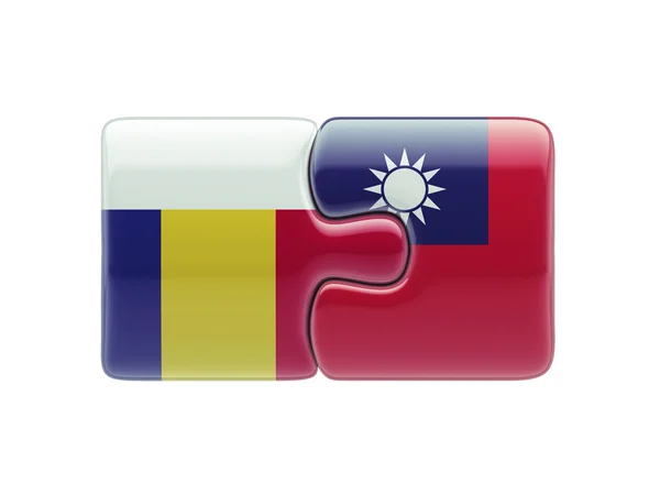 Romania Taiwan  Puzzle Concept — Stock Photo, Image