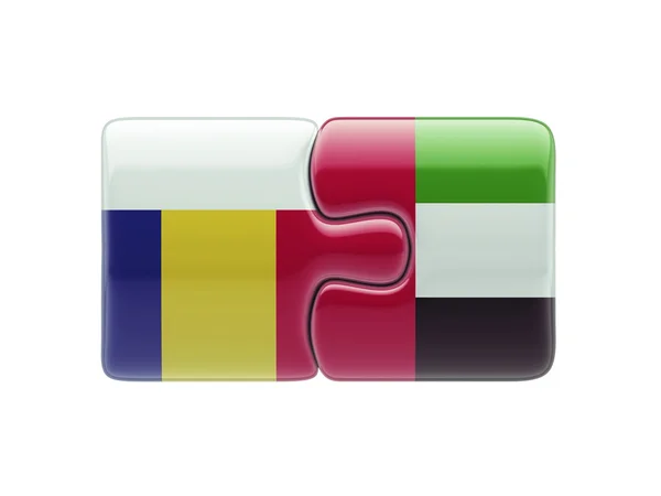 Romania United Arab Emirates Puzzle Concept — Stock Photo, Image