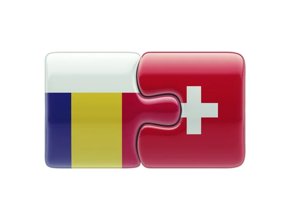 Romania Suíça Puzzle Concept — Fotografia de Stock