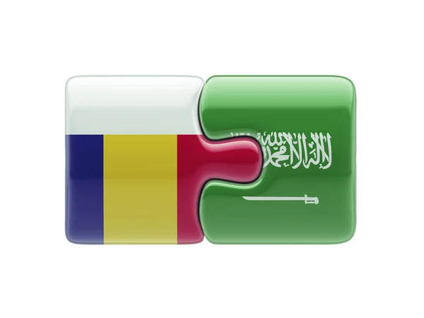 Saudi Arabia Romania  Puzzle Concept — Stock Photo, Image