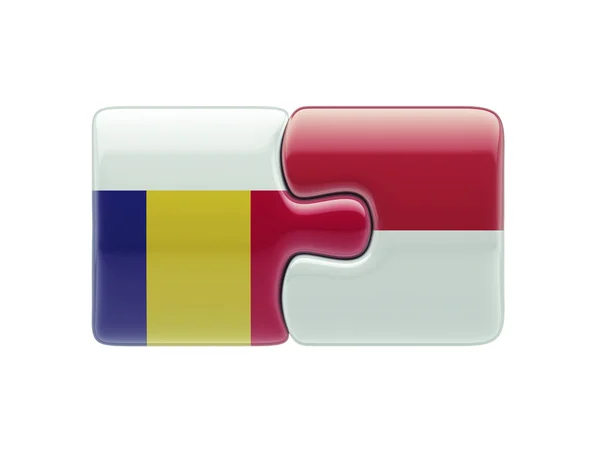 Concetto di Puzzle Romania Indonesia — Foto Stock