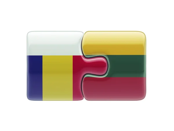 Lituania Rumania Puzzle Concepto — Foto de Stock