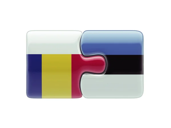 Concetto di Puzzle Romania Estonia — Foto Stock