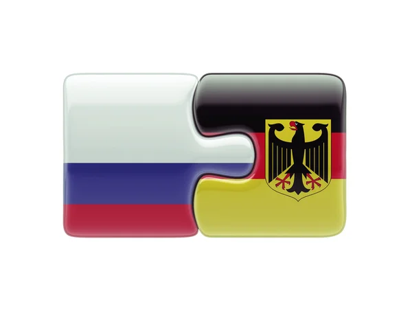 Rusko Německo Puzzle koncept — Stock fotografie